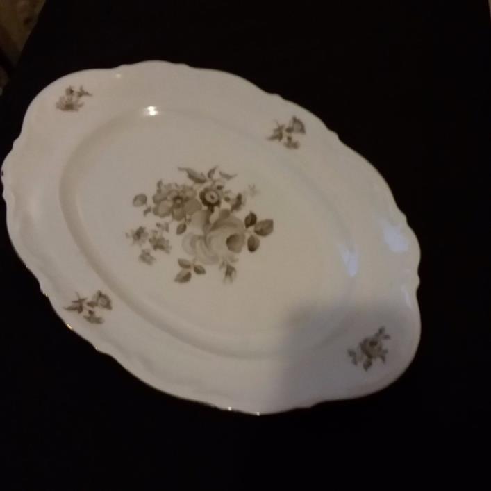 mitterteich bavaria germany platter with roses in center of platter trim in gold