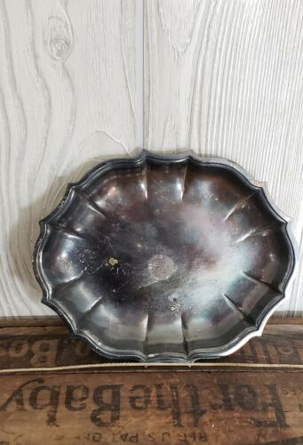 vintage small silver plated serving tray