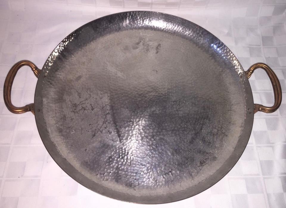 Vintage GORHAM Silver & Copper Tray Platter for Service Round 14.25