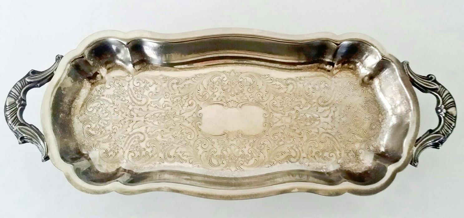 Vintage Silverplate Footed Serving Tray
