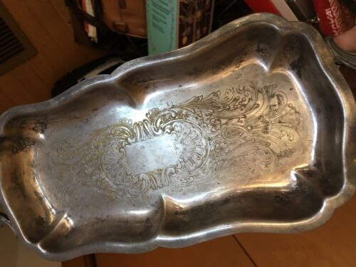 Vintage Plated Silver Tray with feet