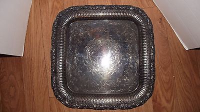 Antique INTERNATIONAL SILVER - SILVER PLATED SERVING TRAY, 15.5
