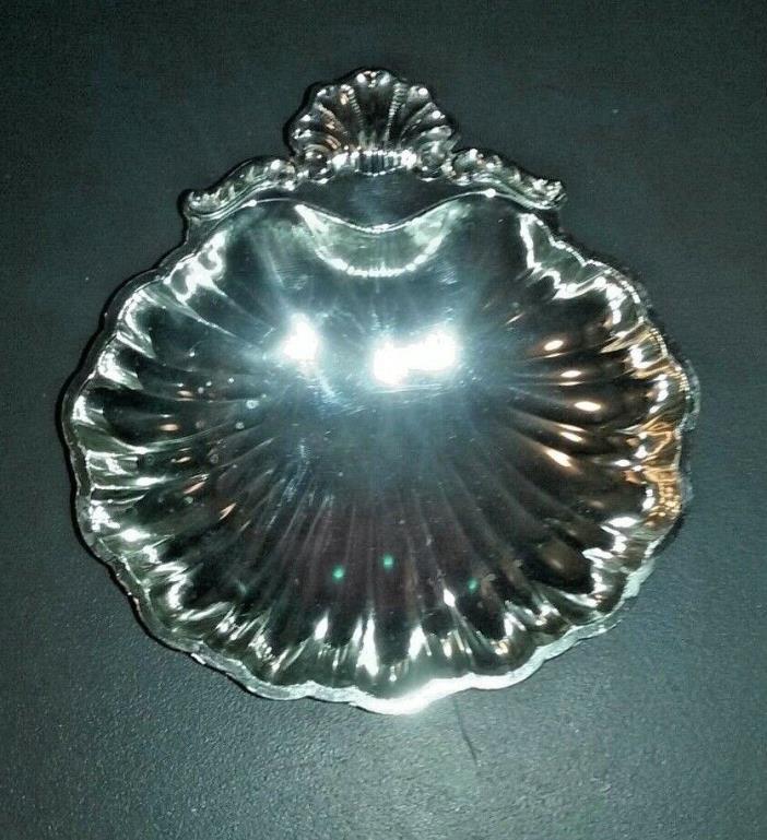 Vintage silver plate scallop tray
