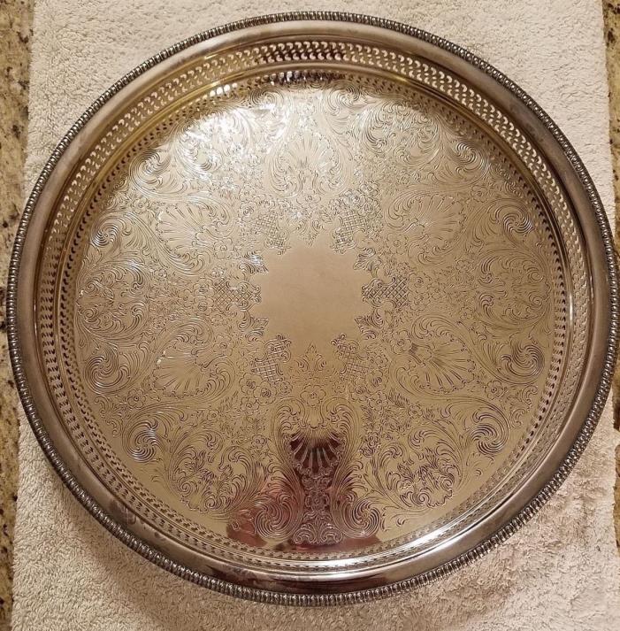 ROGERS SILVER PLATE PLATED SERVING TRAY 15