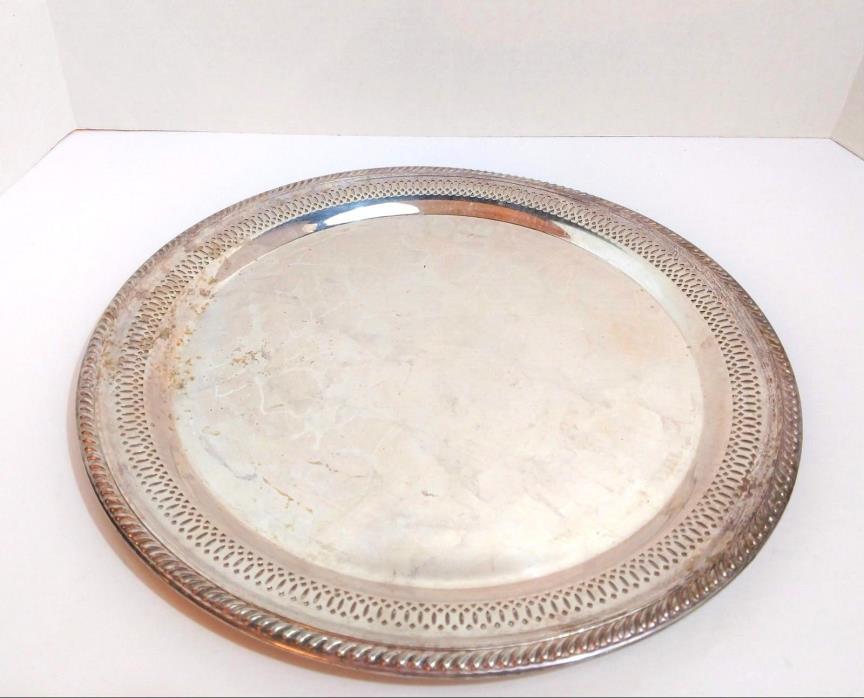 Vintage F.B.Rogers Silver Co.1883 Silverplate Serving Tray #1914 13.5
