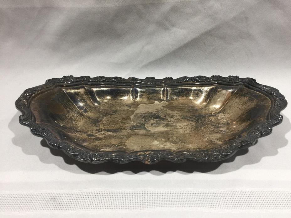 VINTAGE COUNTESS SILVERPLATE METAL OVAL SHAPED SERVING TRAY / PLATTER-7.5x13 IN