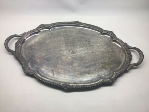 Antique Gorham Large 24” Oval Silverplate Serving Butler Tray Platter