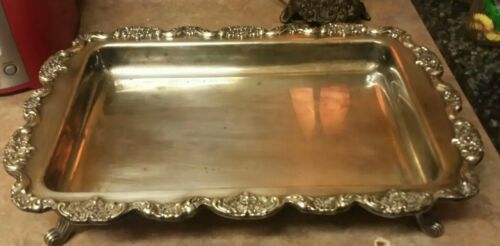 Lancaster Rose-POOLE-Silver Plate Buffet/ Bake Server, Footed Tray