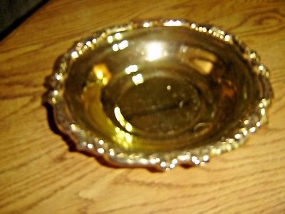 Vintage Sheridan Taunton Silversmiths LTD Gold Tone Serving Bowl Candy Dish