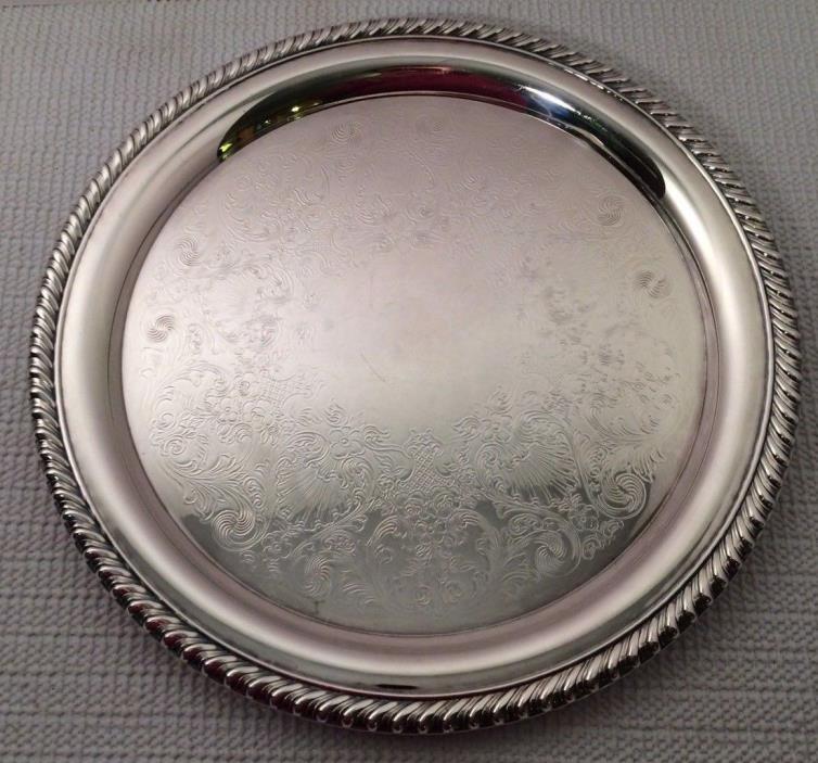 Vintage William Rogers 870 Silverplate Serving Tray, 10 1/4