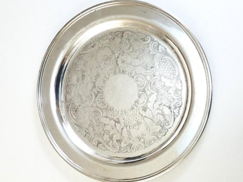 Vintage Silverplate Round Serving Tray 13