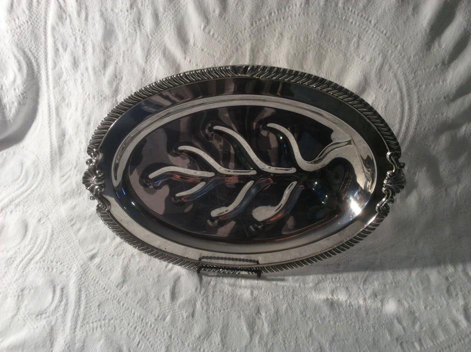 Old London Silverplate Holloware USA Sheffield silver co.footed oval tray 16 in