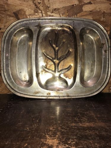 Vintage Silver Plated Dinner / Serving Tray - 18 1/2” x 14”