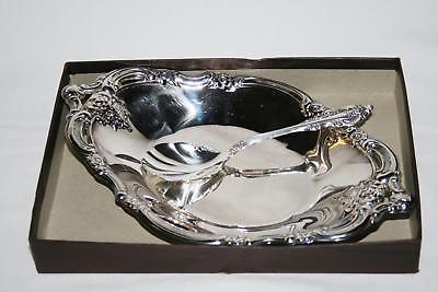 Oneida Community Silverplate Silver Artistry 2 Pc Party Set Tray & Spoon  #1933