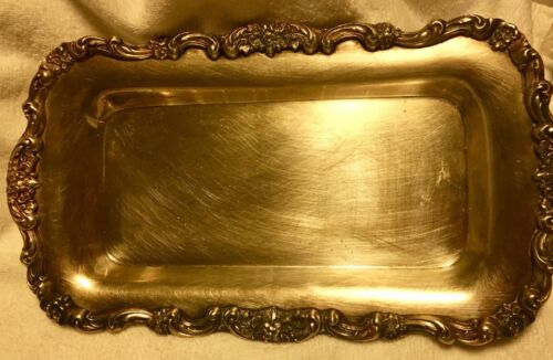 Vintage Heavy Silver Tray With Pretty Designs...13” X 7 1/2”.
