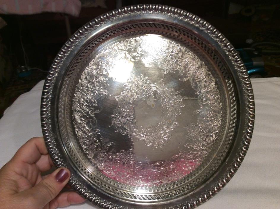 Vintage Silver Plated Webster Wilcox 9.5inch Round Tray