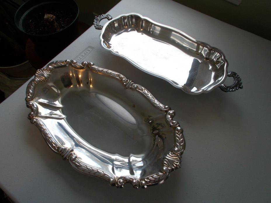 Vintage Poole Silver Footed Bread Tray + An Unknown Tray
