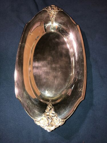 Vintage Webster & Wilcox Silverplate Bread Tray Mid Century 7119 Floral 13