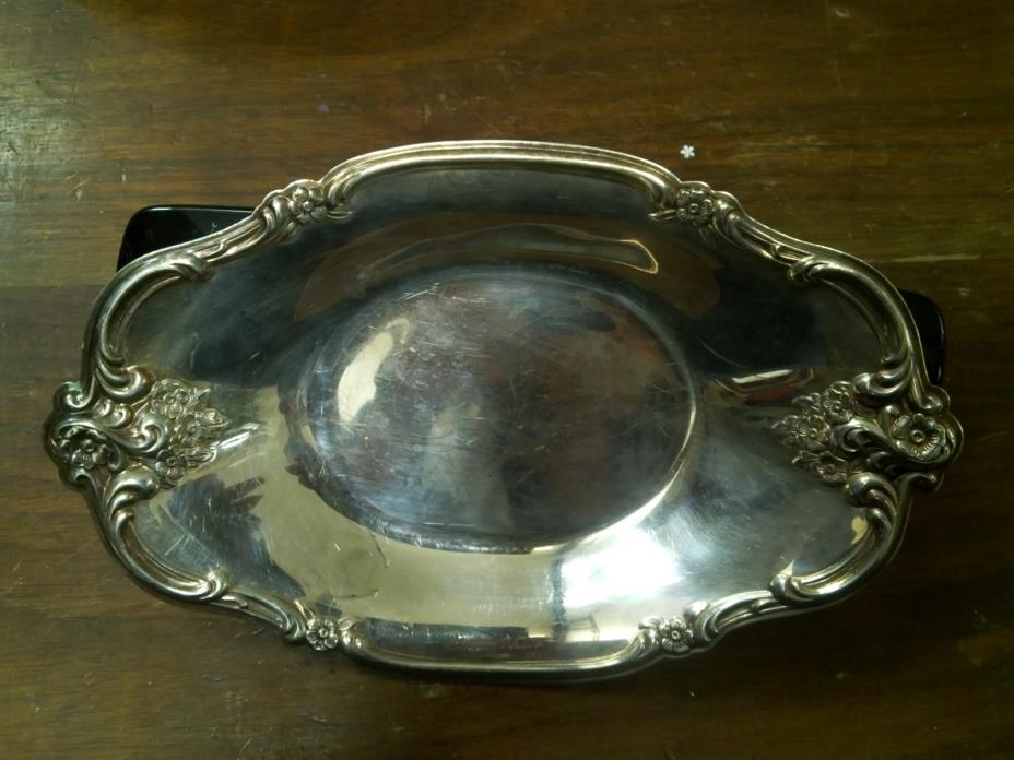 Vintage International Silver Company Silver Plate Floral Nut Candy Dish  448