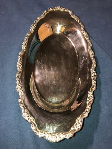 Vintage Oneida Silver Plate Oval Bread Relish Tray Serving Dining 14 X 7.5