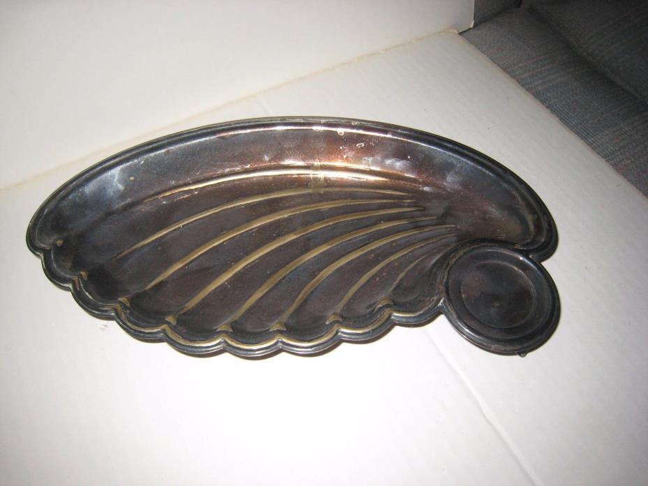 Vintage Sheridan Silverplate Scalloped Dip Tray; Footed