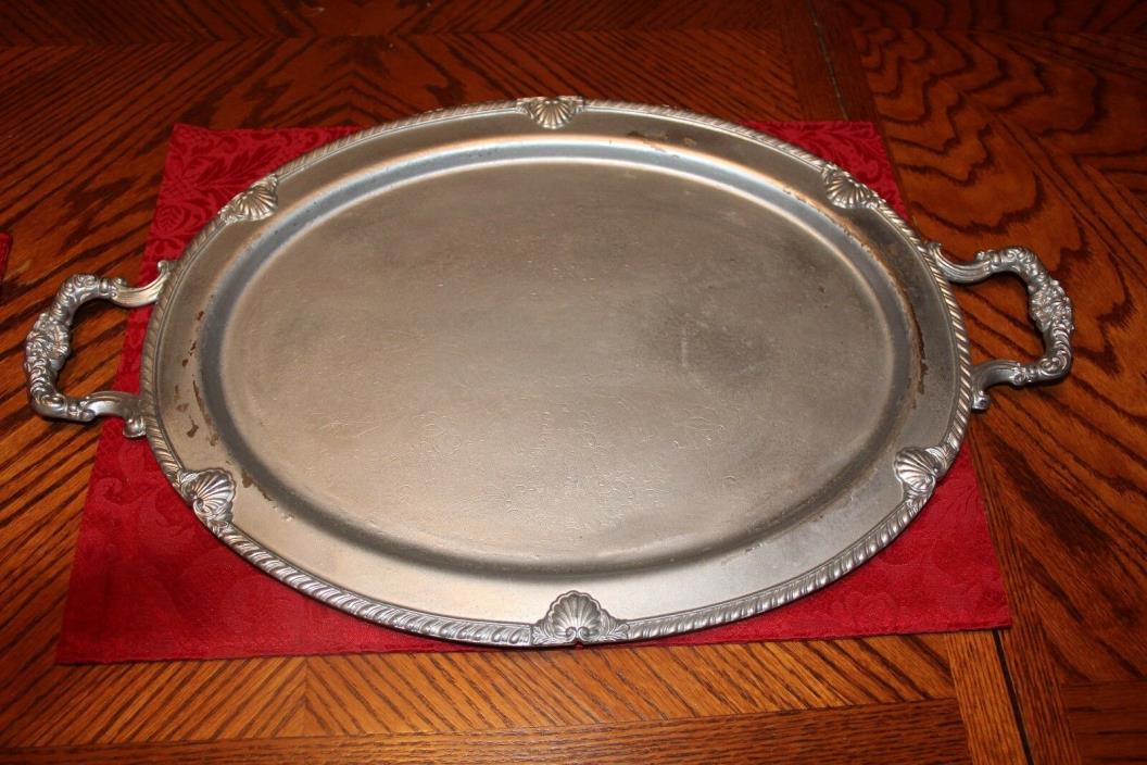 FB Rogers Silver Co.Serving Tray Vintage 1883 Gorgeous!  Very Heavy! #6729