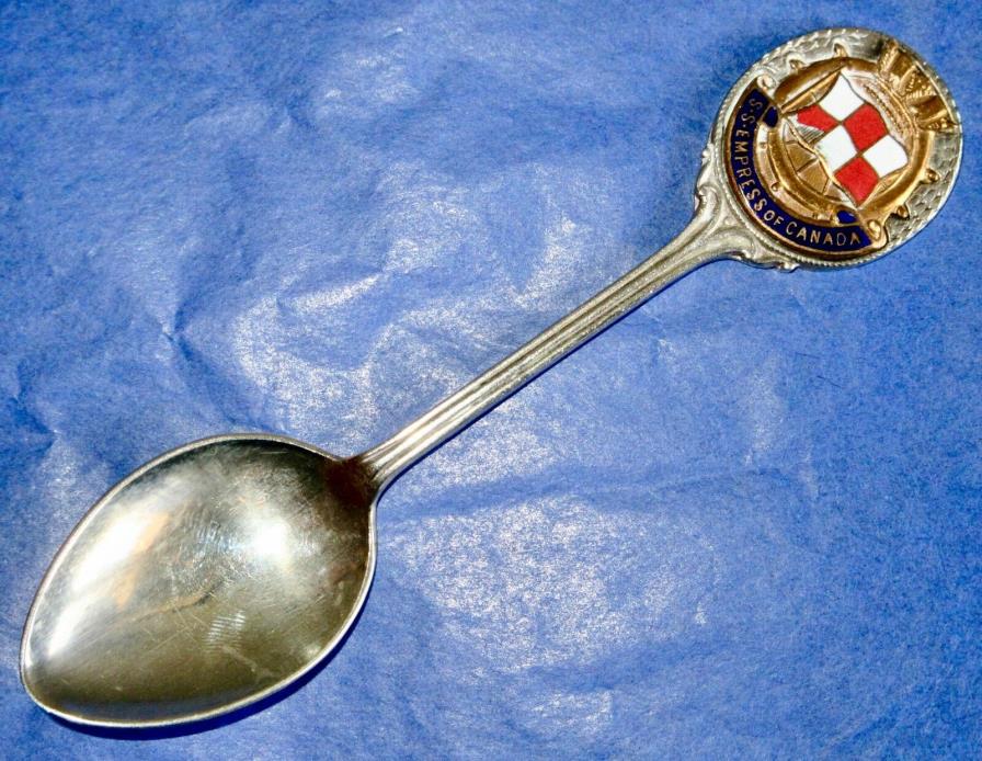 WWII S.S. EMPRESS OF CANADA Pacific Shipping Line Enamel Spoon 1922-1943