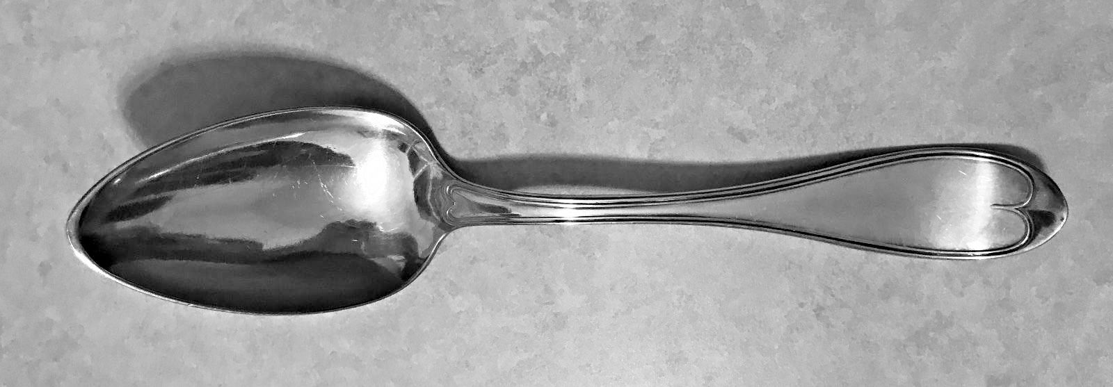 Holmes, Booth & Haydens Threaded Oval Serving Spoon Silver Plate 1910 No MONO