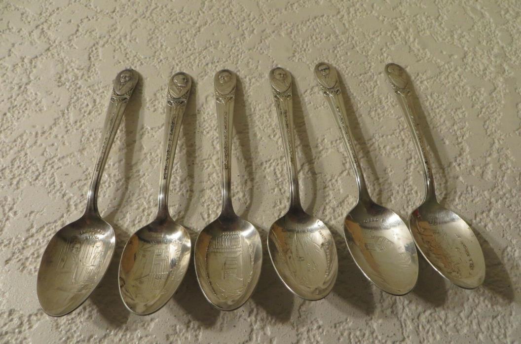 Six Wm Rogers Mfg Co Silverplate President Spoons Roosevelt and More