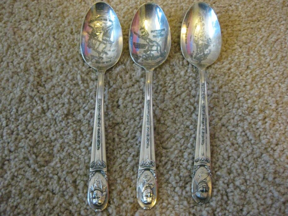 Wm. Rogers Silverplated Presidential Spoons- Madison, Monroe and Quincy Adams