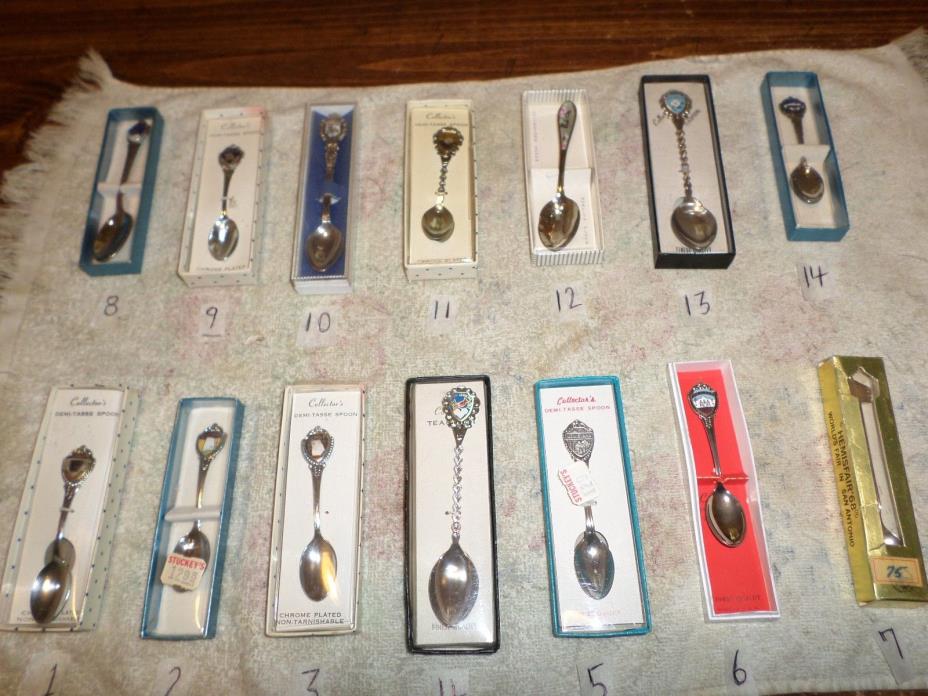 Mini Collectible commemorative spoons Lot of 14 Commemorating States  Events