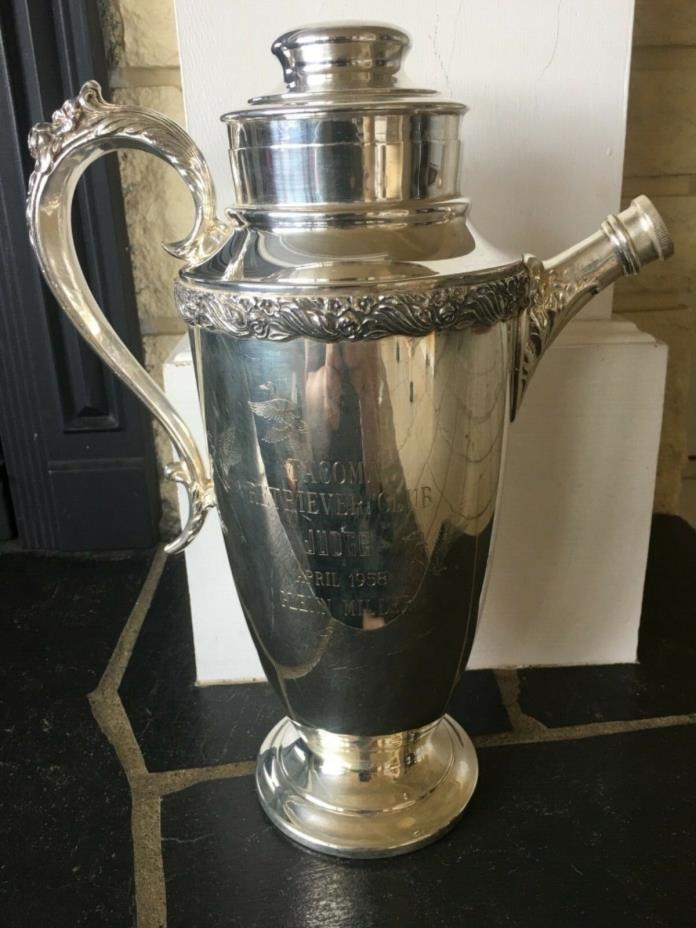 Vintage King Edward SilverPlate Retriever Club Trophy Teapot Coffee Pot 1958