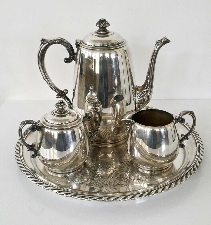 William Rogers Silverplate Tea Set with Tray