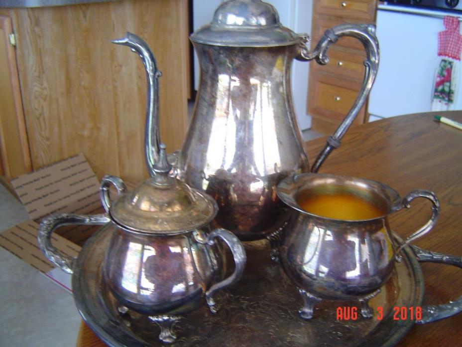 Vintage Sheridan Silverplate Tea Set/Tray