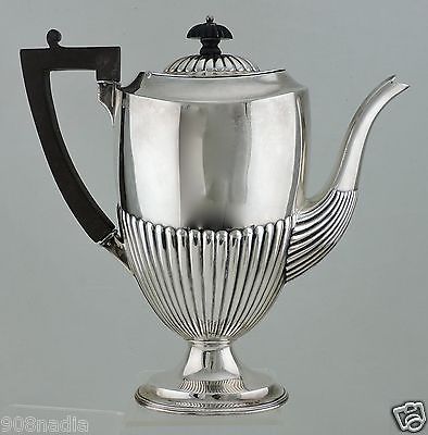 ANTIQUE SILVER PLATE FOOTED TEA/COFFEE/CHOCOLATE POT ART DECO HARD SOLDERED