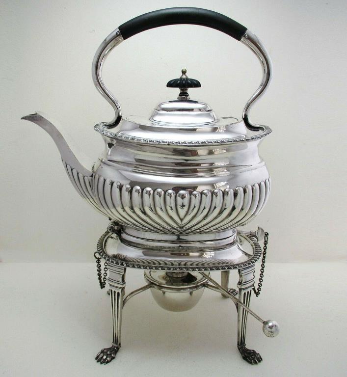 Top Quality Antique Victorian Silver Plated English SPIRIT KETTLE Tea Pot Stand