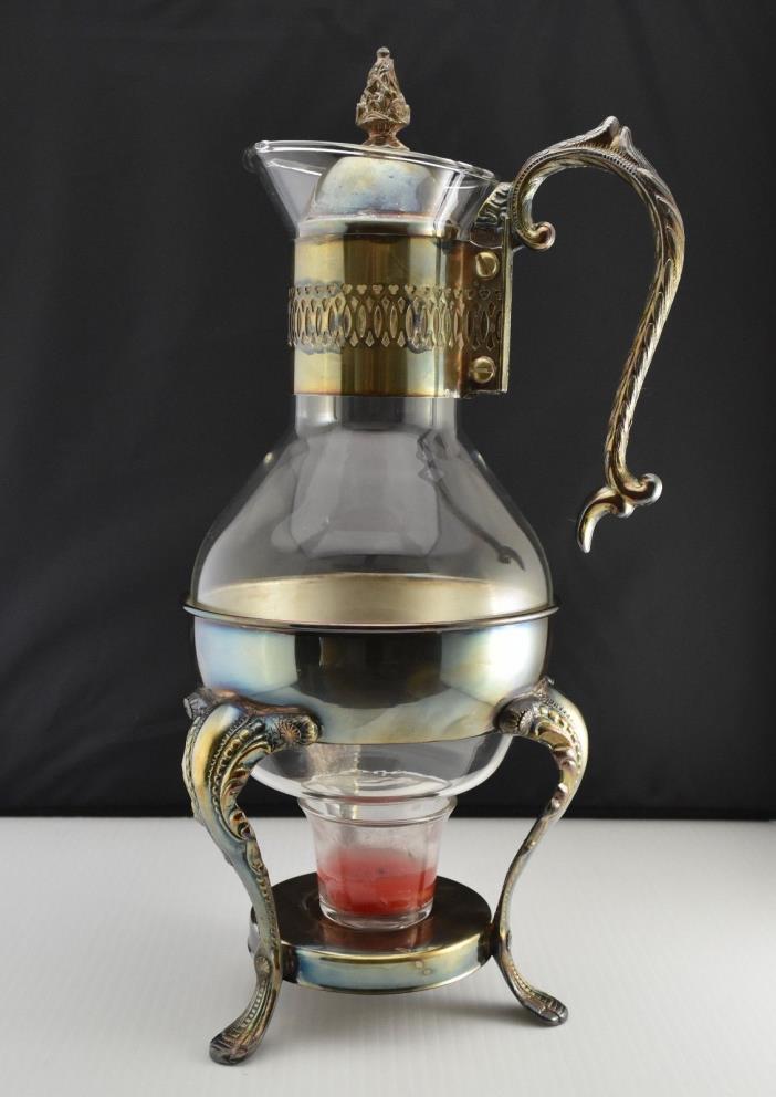 Vintage W S Blackinton Silver Plated Coffee/Tea Carafe Holder with Glass Carafe