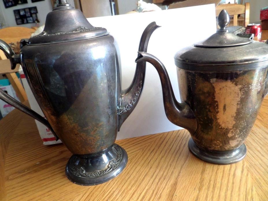 2 VINTAGE SILVERPLATE TEA AND COFFEE POT -ROGERS BRO ONEIDA