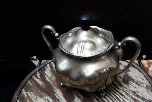 BARBOUR SILVER CO. ANTIQUE VINTAGE Art Nouveau Deco  Sugar Bowl w/ Lid  4009