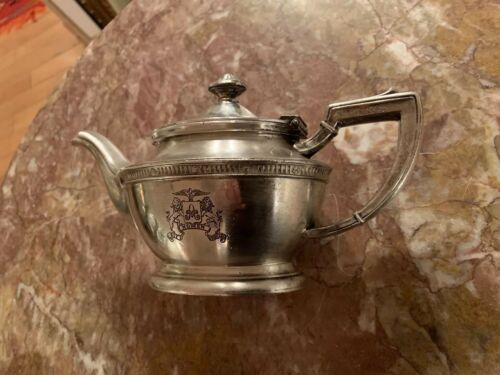 IS international silver co silver soldered Silver Vintage Teapot NOMEN NY