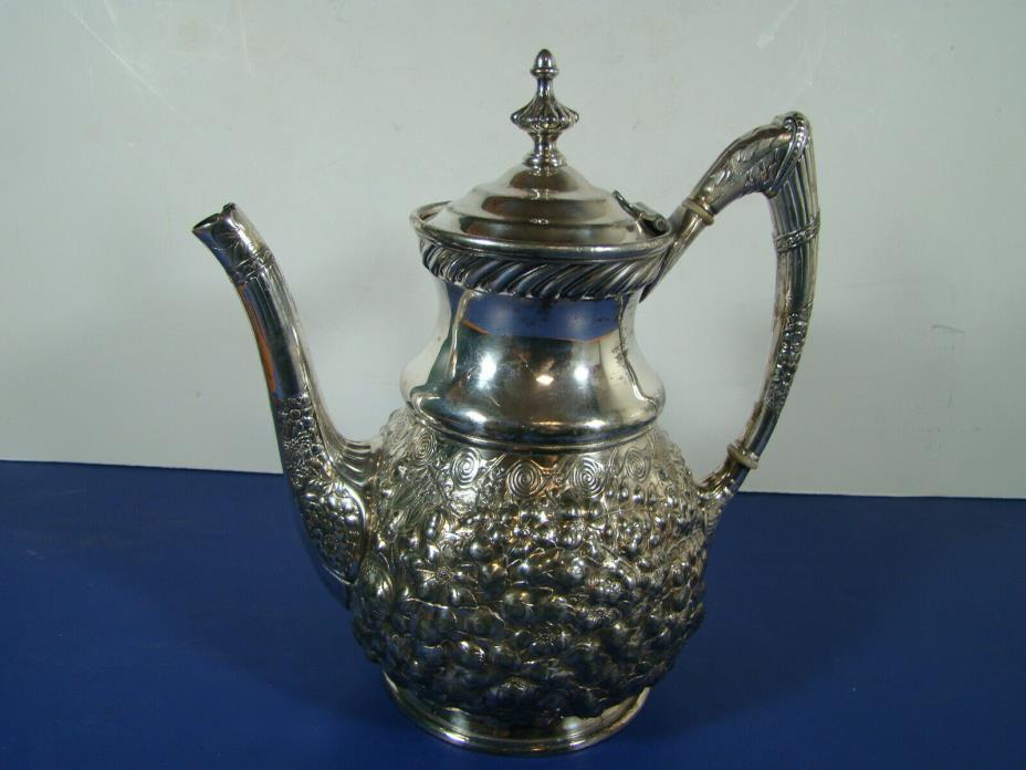 19th c. Victorian Reed & Barton Hi Relief Repousse Coffee