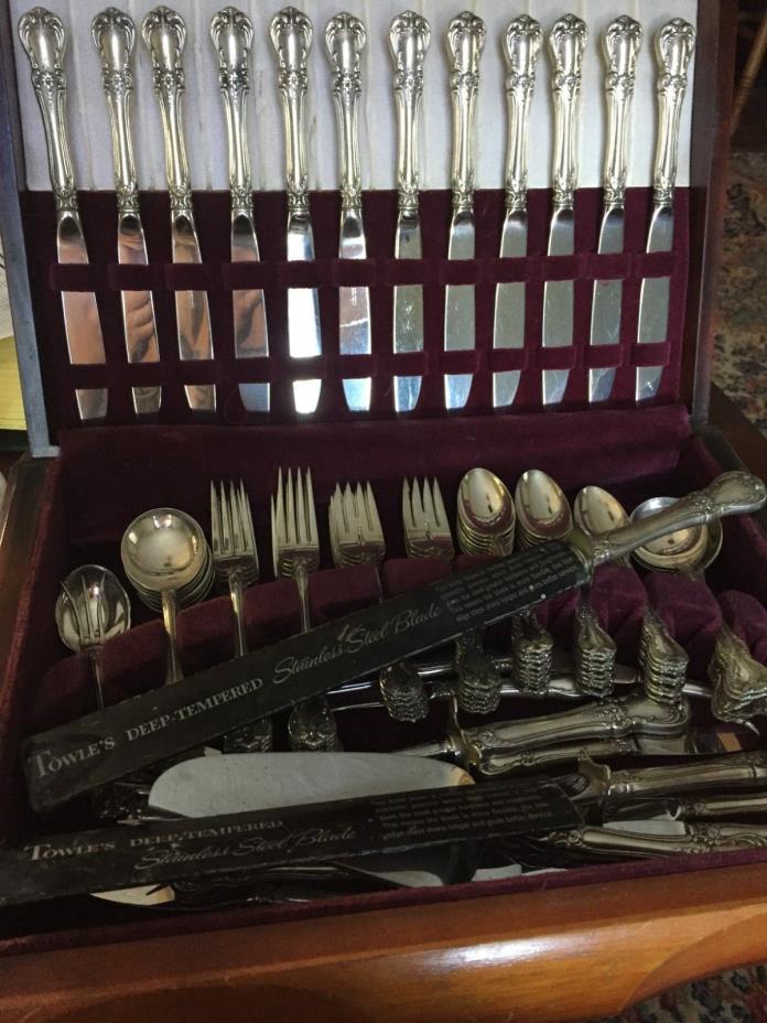 Towle's Old Master Deep Tempered 66 Piece Silver Set