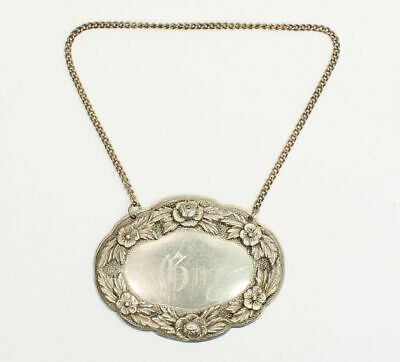 Antique Collector Decanter Gin Sterling Silver  Label