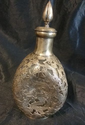 Chinese Export Silver N Cased Glass Decanter want hing?