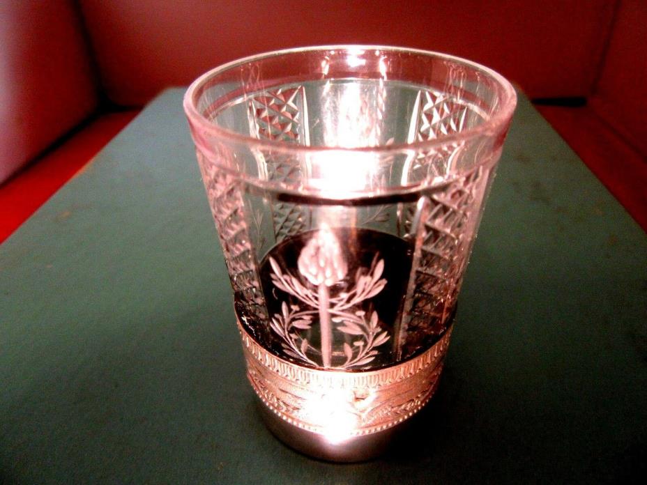 Antique Victorian Tiffany & Co France Sterling Silver and Cut Crystal Shot Glass