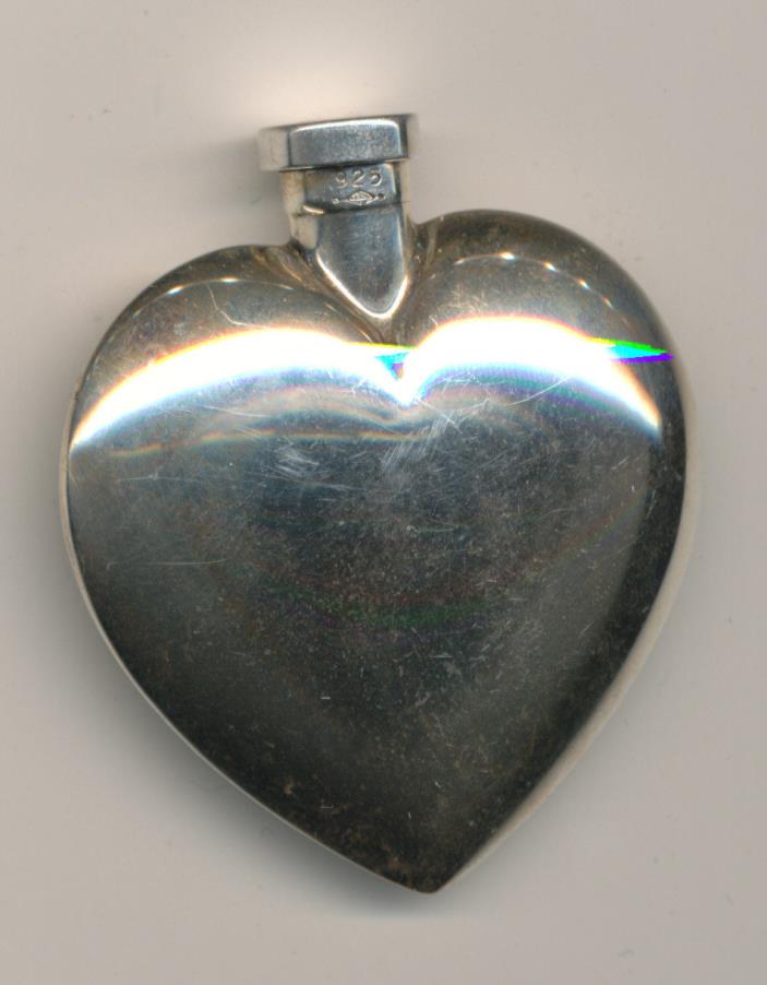 VINTAGE STERLING SILVER HEART PERFUME BOTTLE
