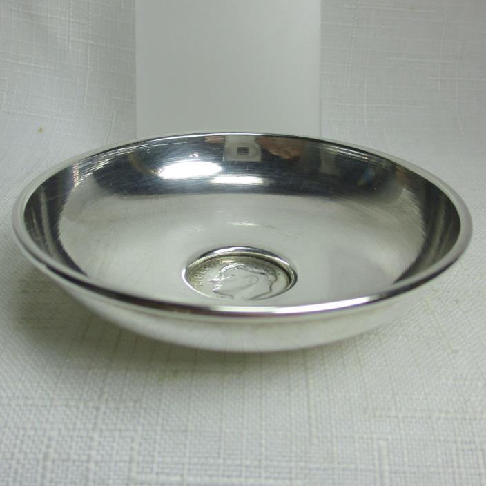 Vintage BALDWIN & MILLER Sterling Silver 1956 Dime Bowl - 2.75 In - 29.4 Grams