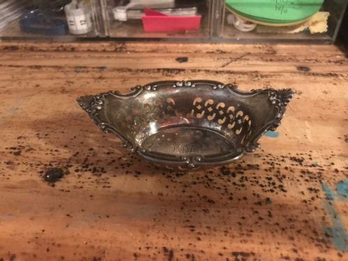 Sterling A4780 Piece 4” Peirced Bon Bon Bowls.  Antique  Vintage With Patine