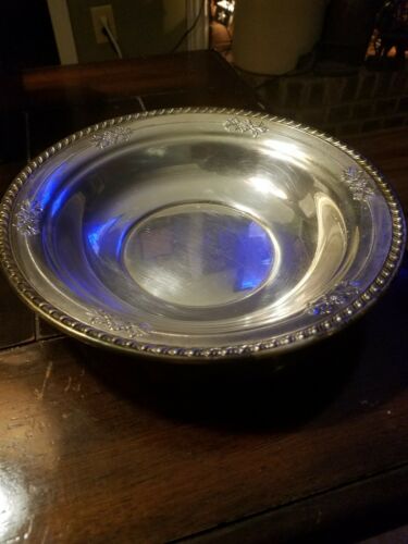 WALLACE STERLING SILVER BOWL with rim pattern.  Marked “Wallace Sterling #225