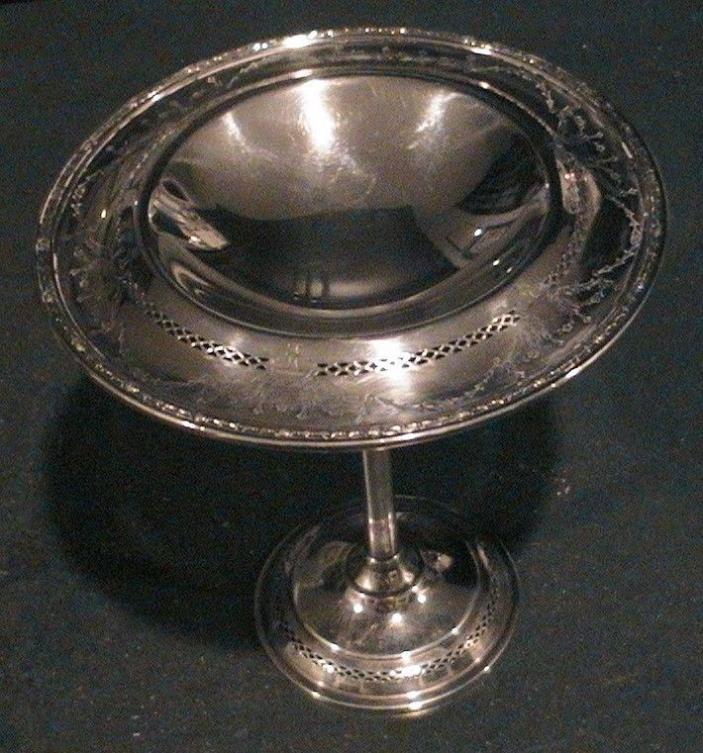 J. S. Co. Sterling Silver Pedastal Candy Dish 143 Gms not weighted